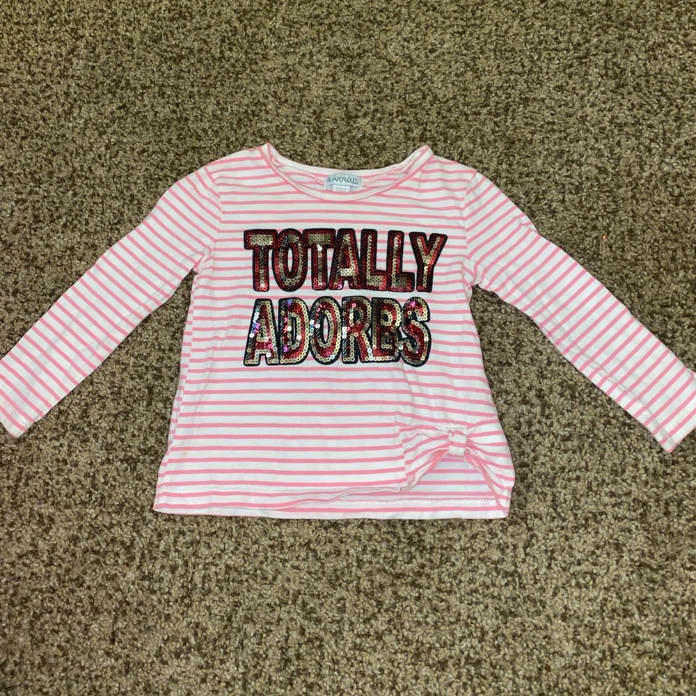 Flapdoodles “Totally Adorbs” sequin long sleeve shirt